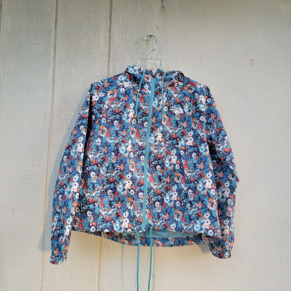 The North Face Antora Womens size S Floral Hooded Rain Lightweight Jacket